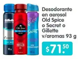Arteli Desodorante en aerosol Old Spice o Secret o Gillette oferta
