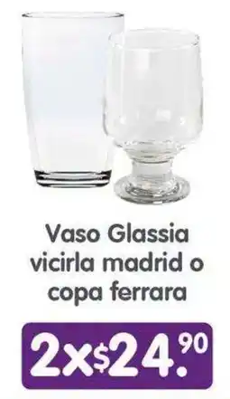 Arteli Vaso Glassia vicirla madrid o copa ferrara oferta