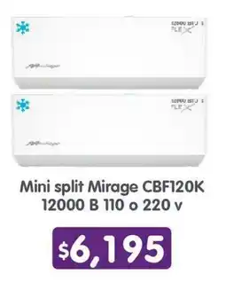 Arteli Mirage Mini split CBF120K oferta