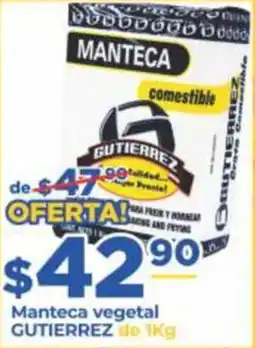 Super Gutiérrez Gutierrez manteca vegetal oferta