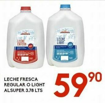Alsuper Leche fresca alsuper regular o light 3.78l oferta