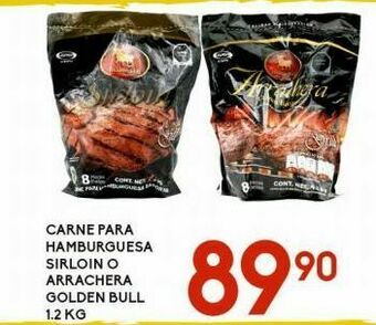 Alsuper Carne para hamburguesa sirloin o arrachera golden bull 1,2kg oferta
