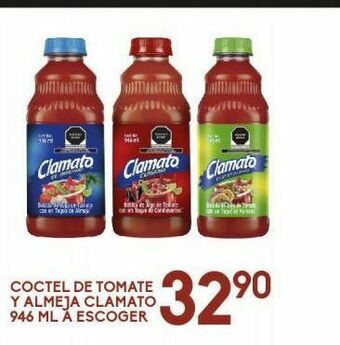 Alsuper Cóctel de tomate y almeja clamato 946ml oferta
