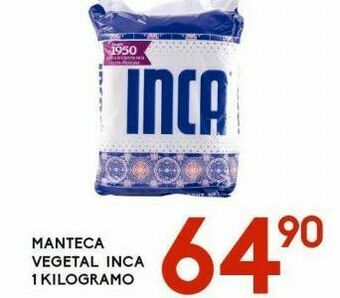 Alsuper Manteca vegetal inca 1kg oferta