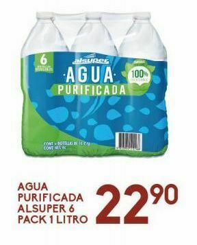 Alsuper Agua purificada alsuper 6 pack 1l oferta