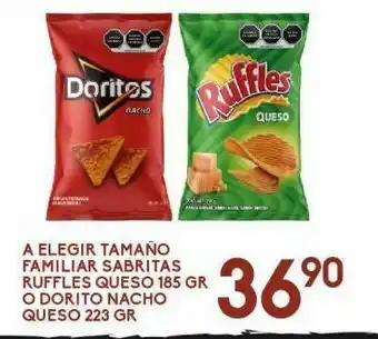 Alsuper Sabritas, ruffles queso 185g oferta