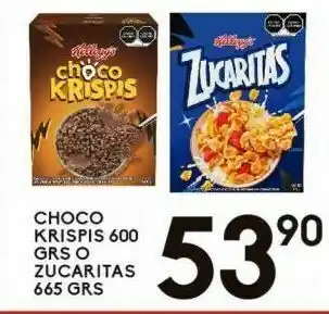 Alsuper Cereal choco krispis 600g o zucaritas 665g oferta
