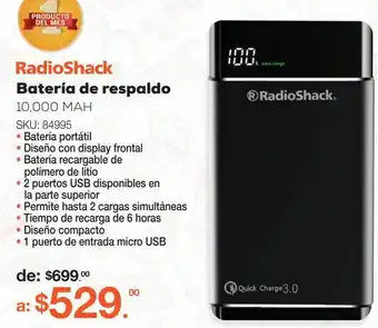 RadioShack Power bank radioshack s100 / negro / 10000 mah oferta