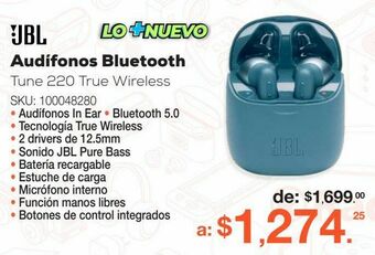 RadioShack Audífonos bluetooth jbl tune 220 true wireless / in ear / azul oferta