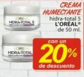 Crema humectante l'oréal 50ml -20%