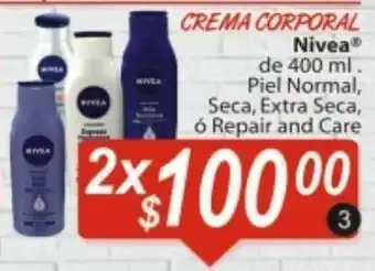 Crema corporal nivea x2