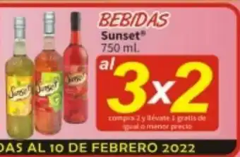 Bebidas sunset 750ml 3x2