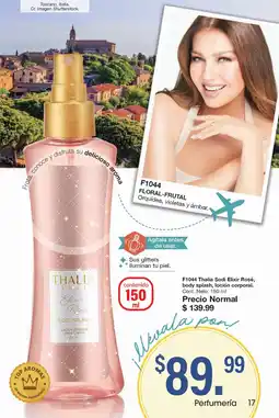 Arabela Thalia sodi elixir Rosé body splash locion corporal oferta