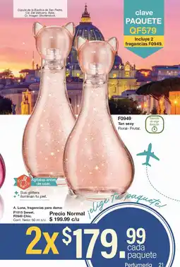 Arabela A. Luna, fragancias para dama: F1015 Sweet. F0949 Chic. oferta