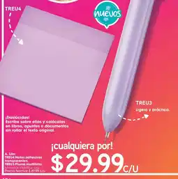 Arabela Treu Notas adhesivas transparentes. Pluma multitinta oferta