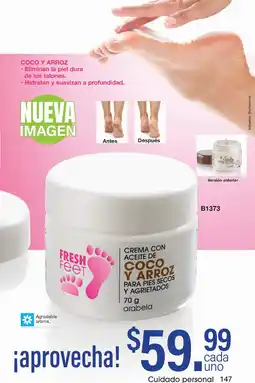 Arabela arabela crema con aceite de coco y arroz para pies secos y agrietados oferta