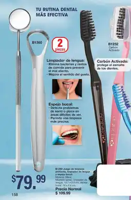 Arabela B1380 Juego de limpieza profunda limpiador de lengua y espejo bucal oferta