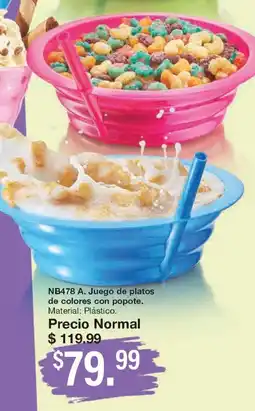 Arabela Juego de platos de colores con popote oferta
