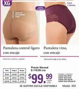 Arabela Pantaleta control ligero con encaje oferta