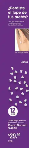 Arabela J0046 Juego de topes para aretes, plástico oferta