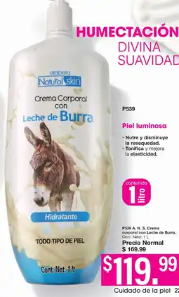 Arabela arabela Natural skin Crema Corporal con Leche de Burra oferta