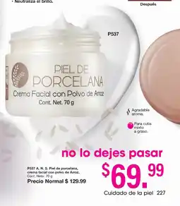Arabela Piel de porcelana, crema facial con polvo de arroz oferta