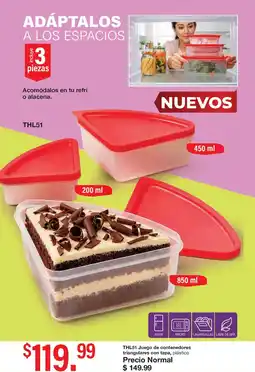 Arabela Tupperware Juego de contenedores triangulares con tapa oferta