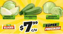 Merco Repollo blanco, calabacita, lechuga romana oferta