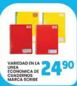 Alsuper marca scribe variedad en la linea economica de cuadernos oferta