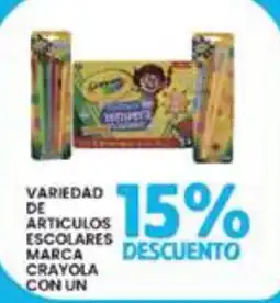 Alsuper crayola variedad de articulos escolares oferta