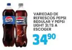Alsuper Pepsi variedad de refrescos regular y pepsi light oferta