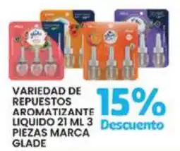 Alsuper Glade variedad de repuestos aromatizante liquido oferta