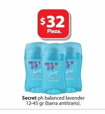 Secret ph balanced lavender 12-45 gr (barra antitrans)