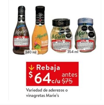 Variedad de aderezos o vinagretas Marie's