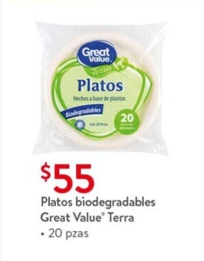 Platos 2025 biodegradables walmart