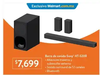 Walmart Barra de Sonido Sony HT-S20R oferta