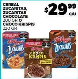 Merco Kellogg's - cereal zucaritas, zucaritas chocolate 200 gr o choco kris pis 220 gr oferta
