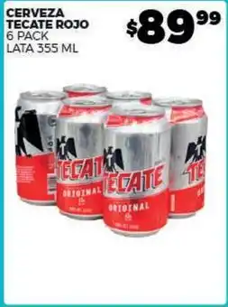 Merco Tecate - cerveza rojo lata 355 ml oferta