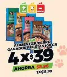 Merco Ganador - alimento p/perro ganador recetas 100 gr oferta