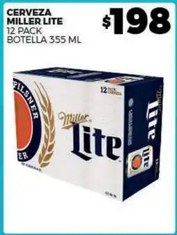 Merco Miller lite - cerveza miller lite 12 pack botella 355 ml oferta