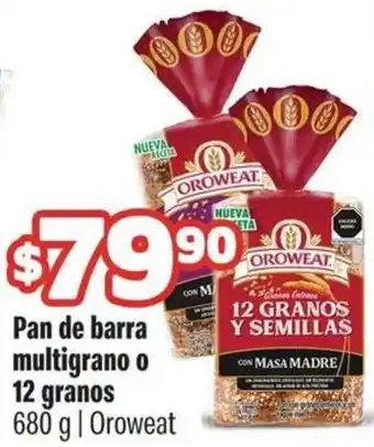 Oroweat pan de barra multigrano o 12 granos