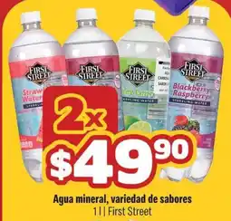 Smart & Final First Street Agua mineral, variedad de sabores oferta