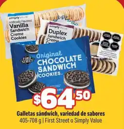 Smart & Final First Street Original Chocolate Sandwich Cookies oferta