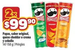 Smart & Final Pringles papas sabor original queso cheddar o crema y cebolla oferta