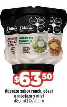 Smart & Final Culinaire aderezo sabor ranch césar o mostaza y miel oferta