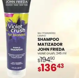 Woolworth John frieda - shampoo matizador oferta