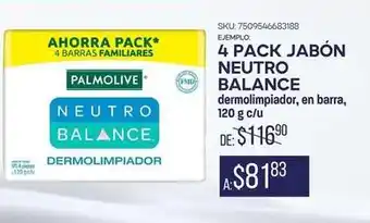 Woolworth Palmolive - 4 pack jabón neutro balance oferta