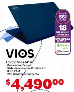 Soriana Mercado Vios Laptop Vios 14" azul oferta