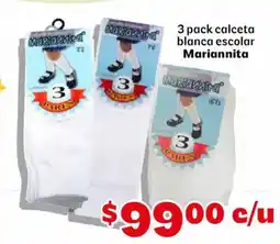 Soriana Mercado Mariannita calceta blanca escolar oferta
