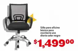 Soriana Mercado Silla para oficina básica para escritorio uso diario color negro oferta